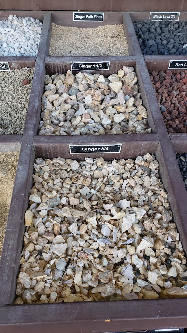 Ginger colored stones and black lava rock